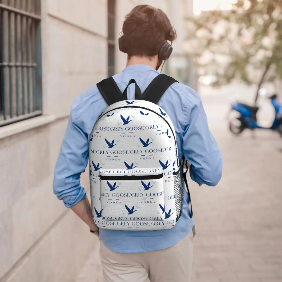 Grey Goose Vodka Student Backpack School Bag Hiking Travel Daypack for Men Women Bookbag Shoulder Bags