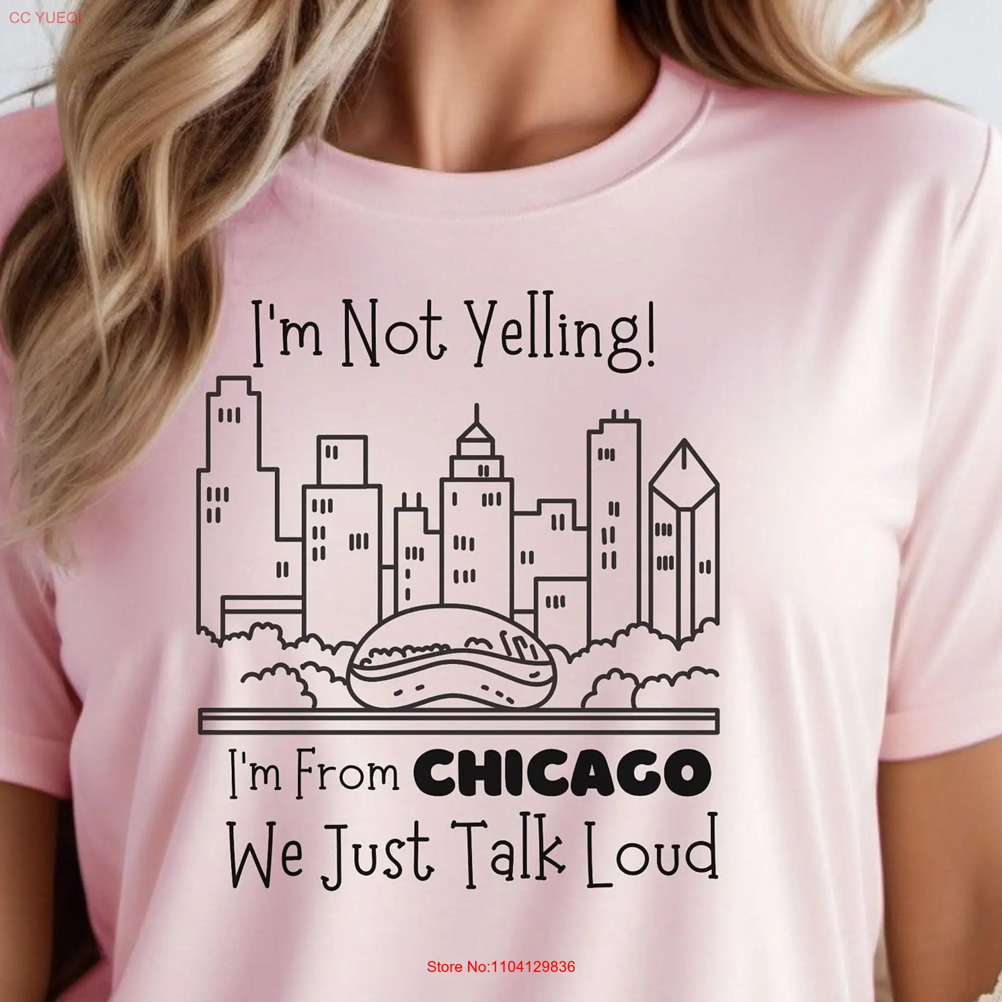 Funny Chicago T Shirt AccenT Locals Visitor Resident Tourist long or short sleeves