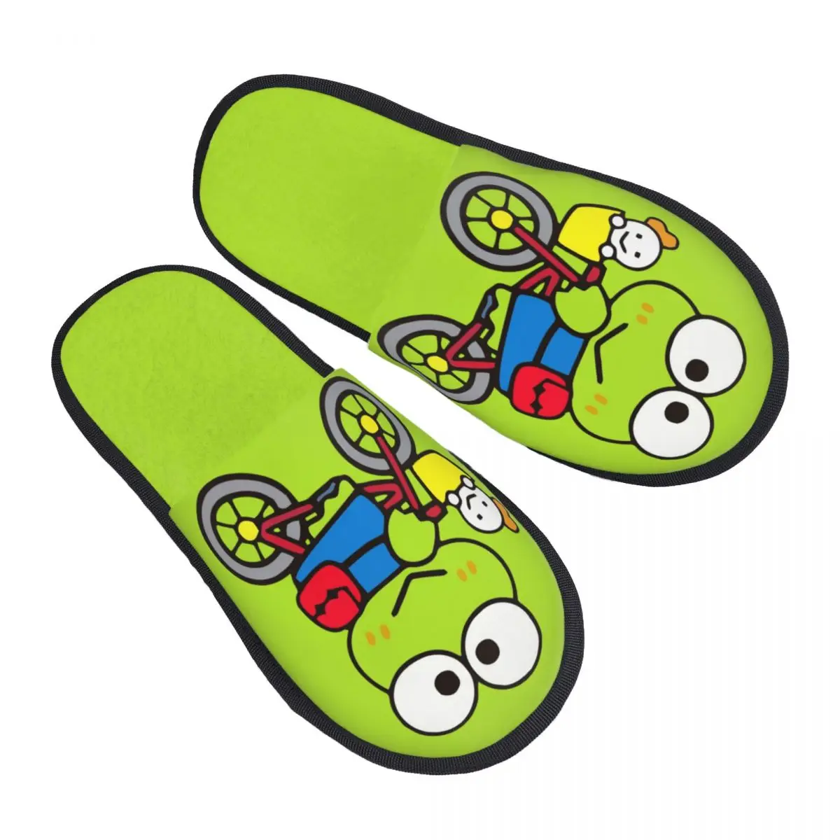 

Изготовленные на заказ велосипедные мягкие домашние тапочки из пены с эффектом памяти KeroKeroKeroppi, женские уютные теплые нескользящие тапочки