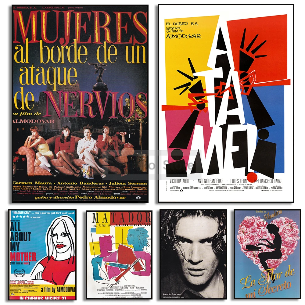 Pedro Almodovar-Póster de película Vintage, impresiones de recorte de libros, pintura en lienzo, revista, imágenes artísticas de pared, decoración para el hogar y la sala de estar