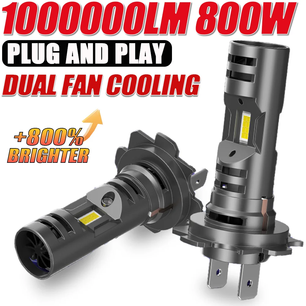 Dual Fans H7 LED Lampe für Auto Scheinwerfer CANBUS 1000000LM High Power Auto Lichter Turbo Ultra Puissant Kühlung LED Scheinwerfer 12V