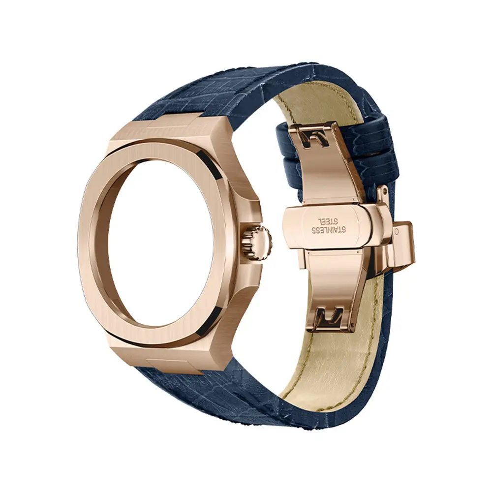 Custodia Premium in acciaio inossidabile 316L + cinturino in pelle AP Mod Kit per Huawei Watch GT Cyber