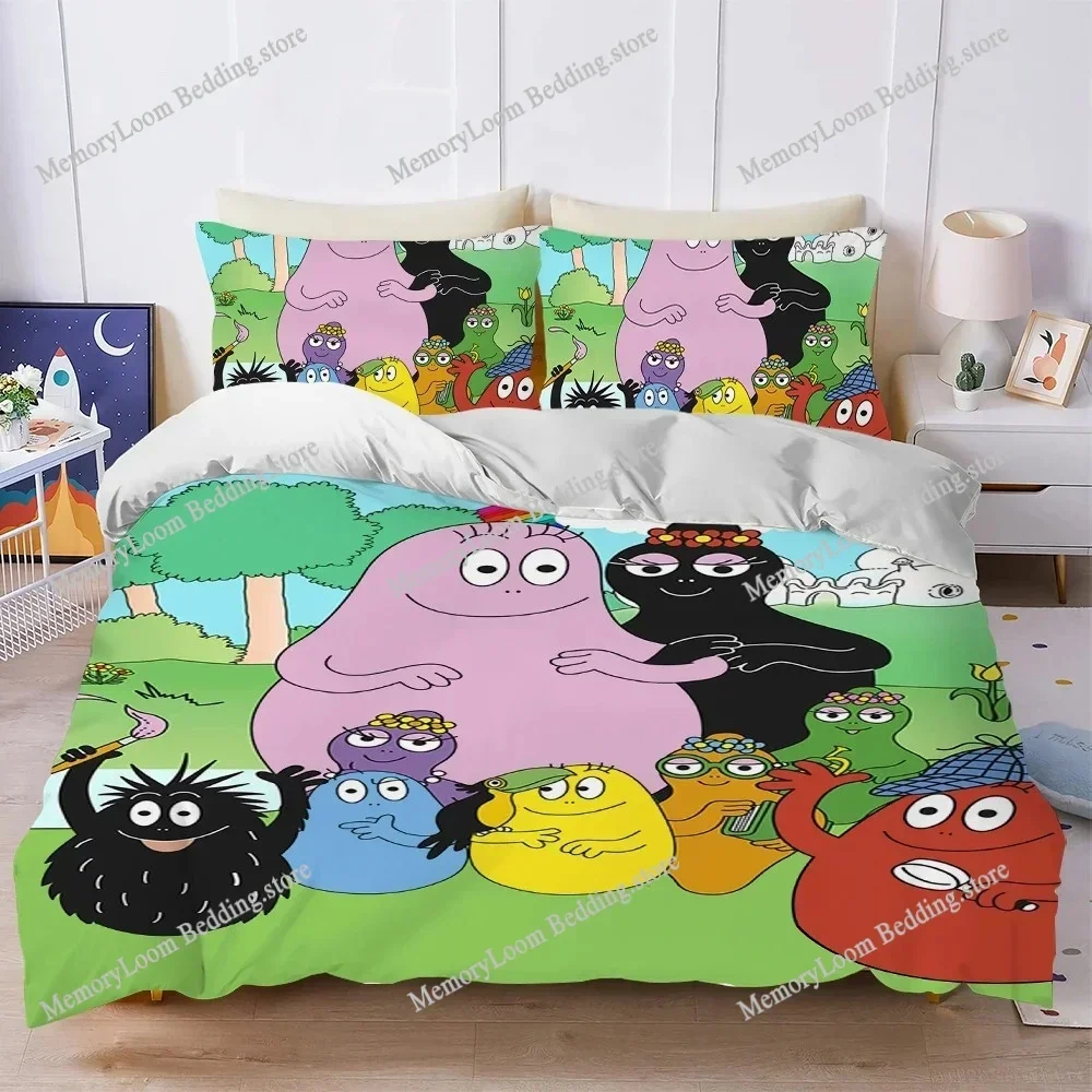 Cartoon B-Barbapapa Duvet Cover Set Home Style Bedding Soft Laundry Cotton Bed Student Dormitory Gift Home Textileextile029