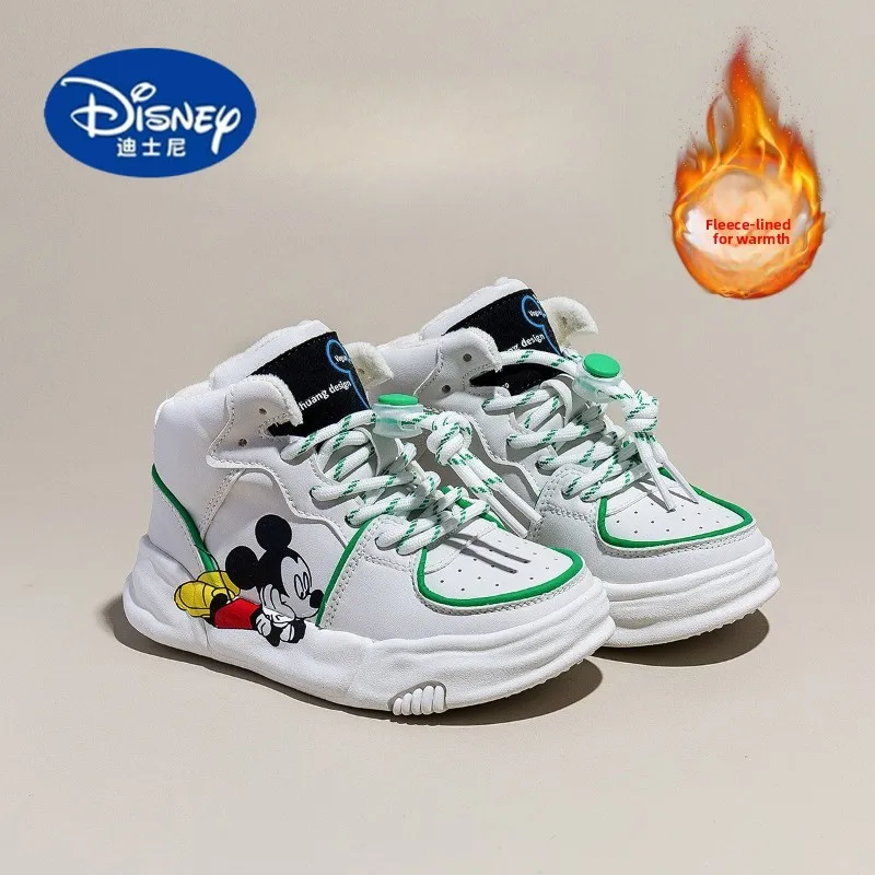 

Disney 2025 Winter Shoes, Kids Fleece High Tops, Boy Girl Warm Snow Boots