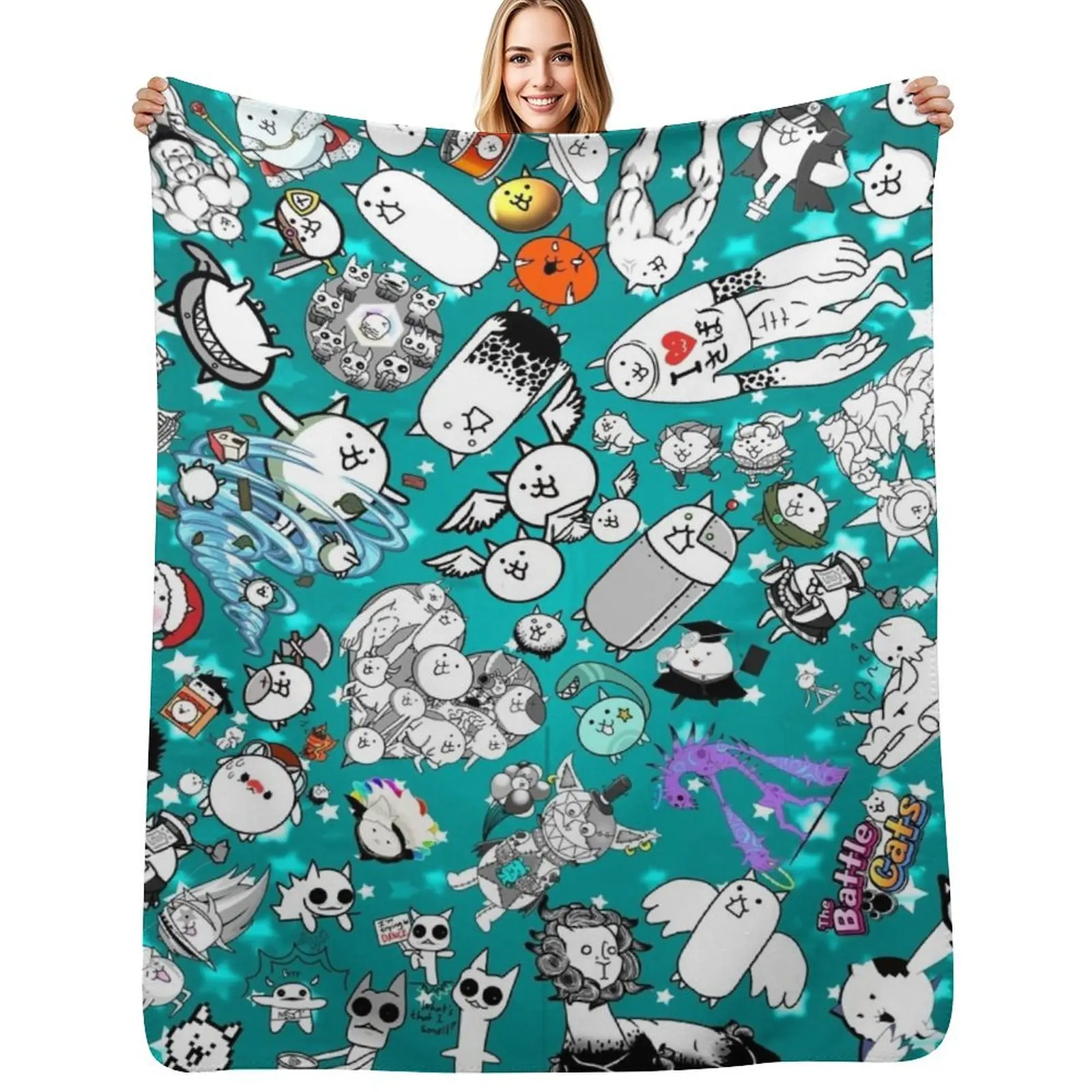 

Battle Cats Throw Blanket Sofa Custom Soft Plush Plaid Giant Sofa Blankets