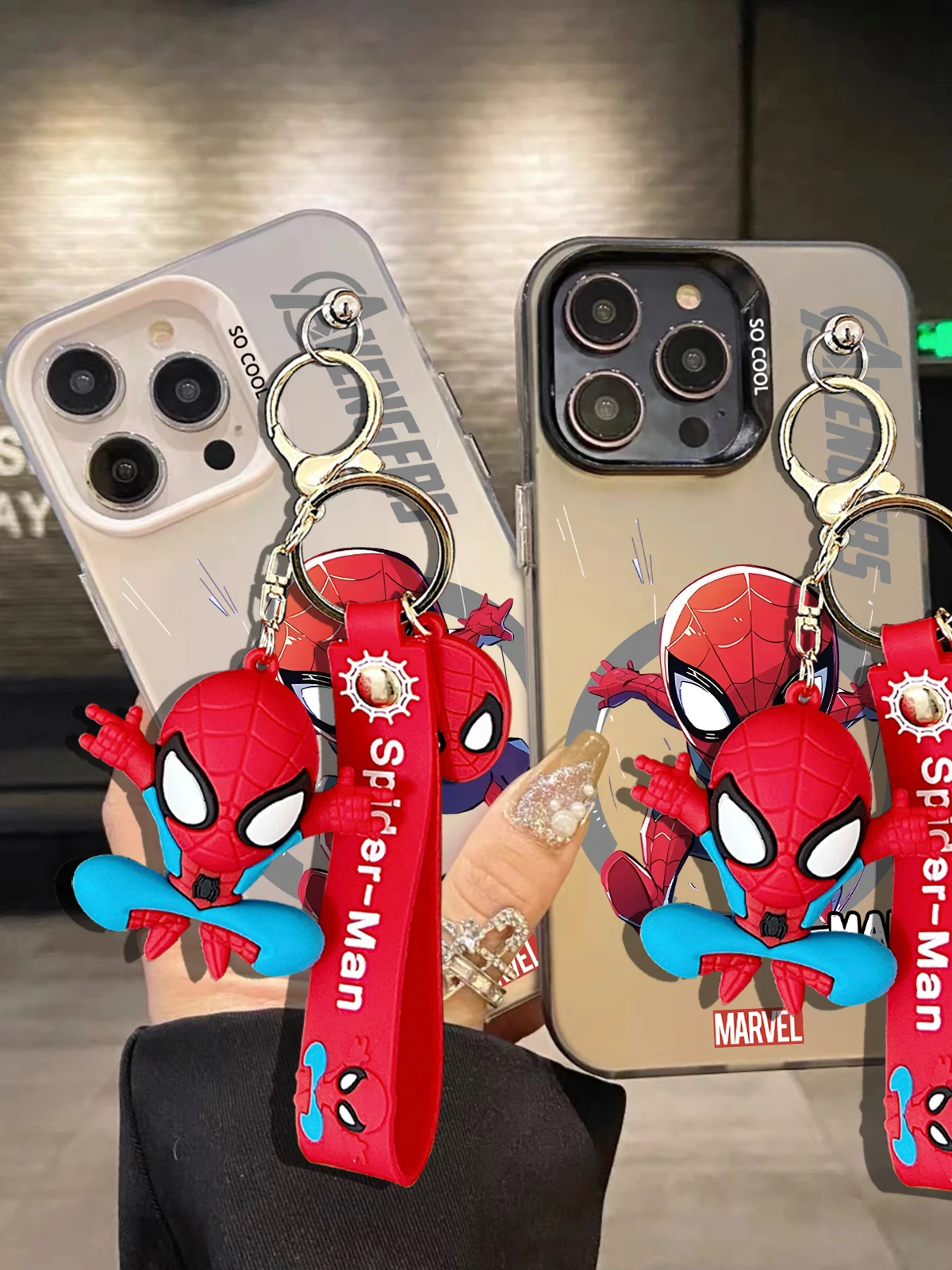 Cartoon Spider Man For Xiaomi Redmi 9A 9C 10 10A 10C 12 12C A1 A2 Note 9 10 11 12 13 S Pro Plus Case With Keychain