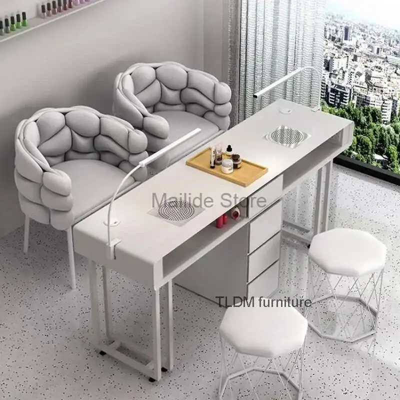

Professional Desk Beauty Nail Tables Manicurist Drawer Luxury Nail Tables Wood Living Room Mesa Manicura Salon Furniture MR50NT