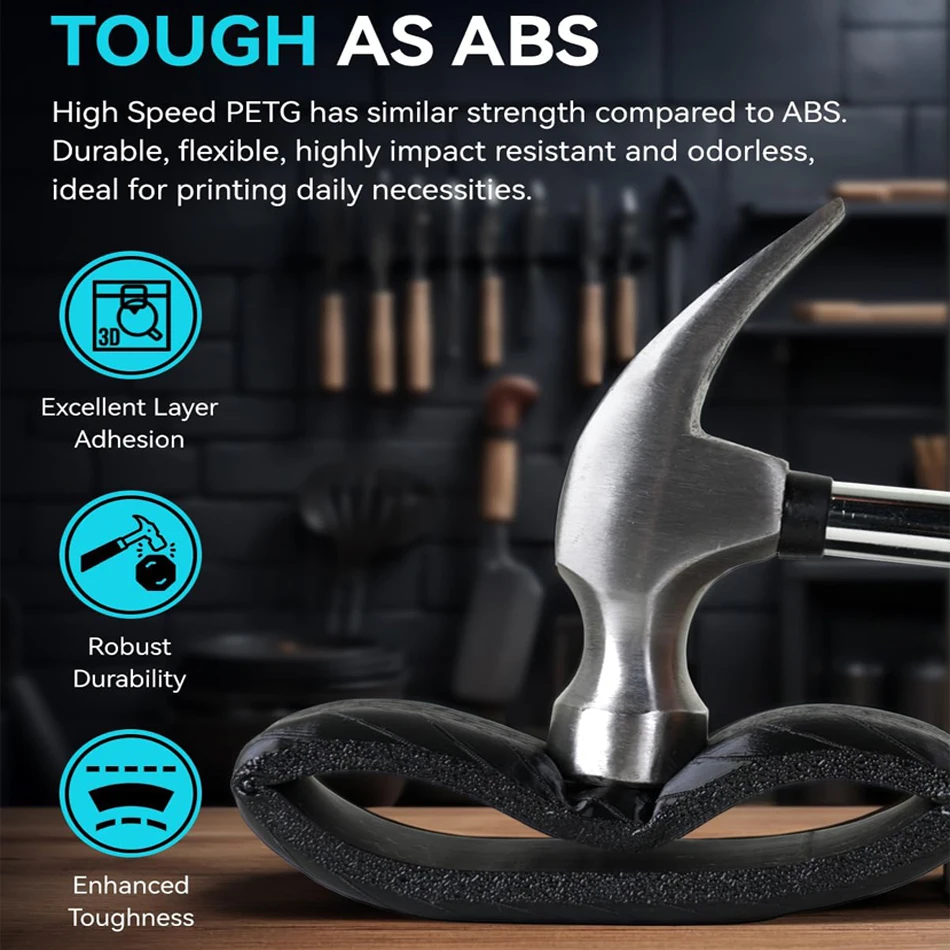 Żyłka PETG JAYO 1.75mm do drukarek 3D, szybka, matowa, o wysokiej przepustowości, pasuje do większości drukarek FDM.