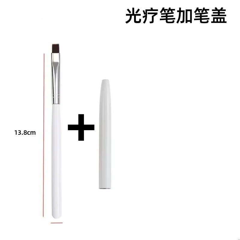 200Pcs New Japanese Nail Flat Head White Rod Light Therapy Pen Line Light Therapy Brush Nail Tools Brush Wholesale