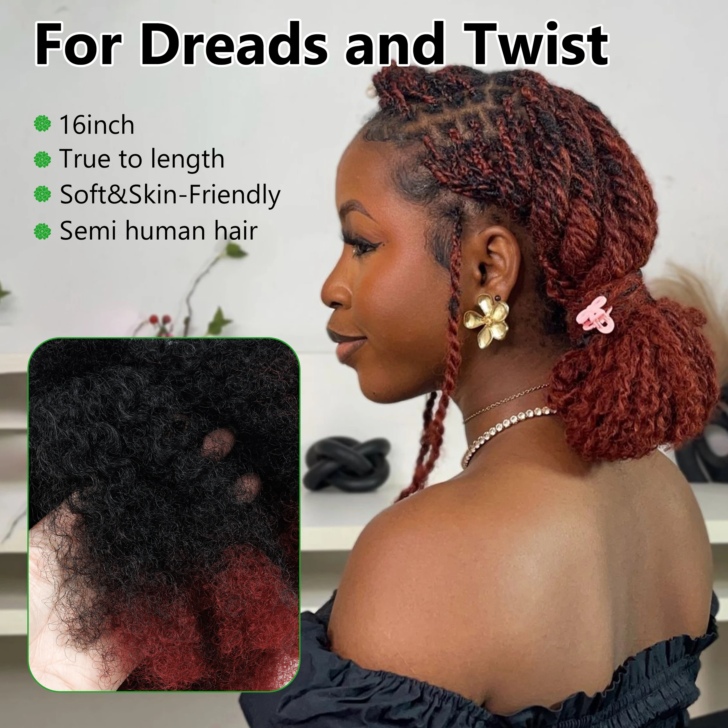 70g/pack #1B/BUG Very Soft Synethic Hair Bundles No Weft Semi-natural Hair Extensions for Twist, Braiding view 5