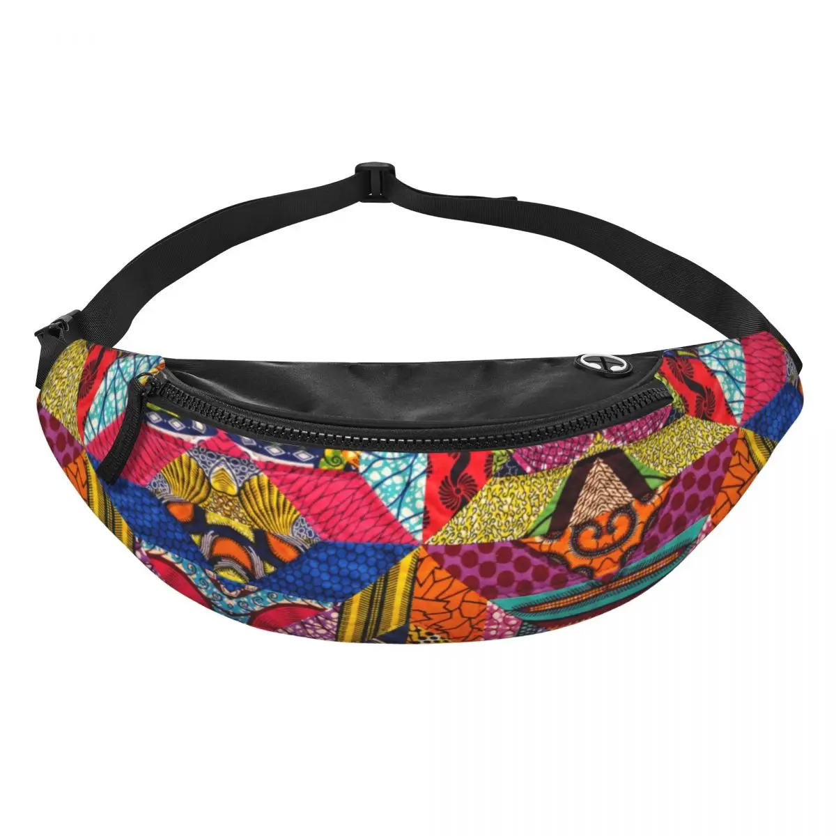 Colorful African Ankara Prints Fanny Bag Africa Tribal Geometric Art Crossbody Waist Pack Women Men Traveling Phone Money Pouch