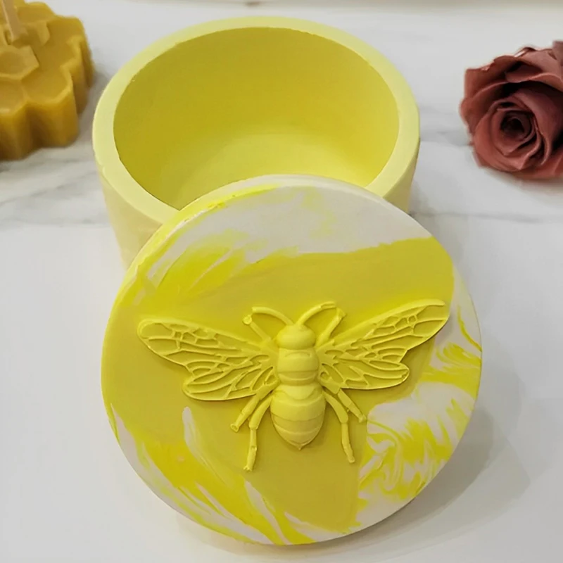

DIY банка для пчел, коробка для хранения ювелирных изделий с крышкой, силиконовая форма, форма для гипсовой смолы, банка для ароматической свечи, форма для цементной глины, штукатурка для домашнего декора