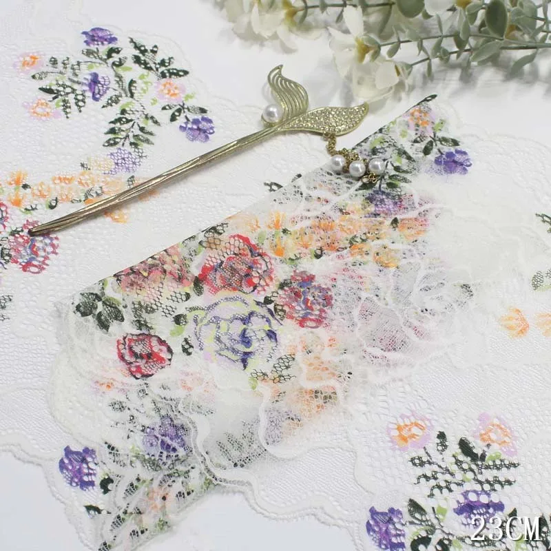 

50Yards Floral White Skin Stretch Elastic Lace Trims For Underwear Bra Lingerie Fabric Dress Sewing Clothes Accessories DIY