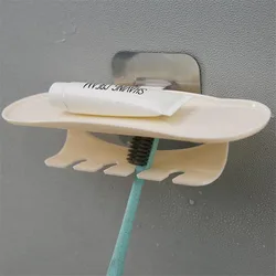 Self-adhesive Wall-mounted Toothbrush Holder Toothpaste Holder Toothpaste Storage Rack Bath Organizer For Bathroom Accessories