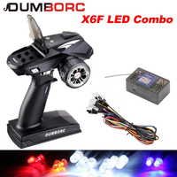 DUMBORC X6 6CH 2.4G RC Radio Controller Transmitter with X6F P6DC Receiver DC LED Set for MN-90 Rc Car Boat Tank RC Vehicle