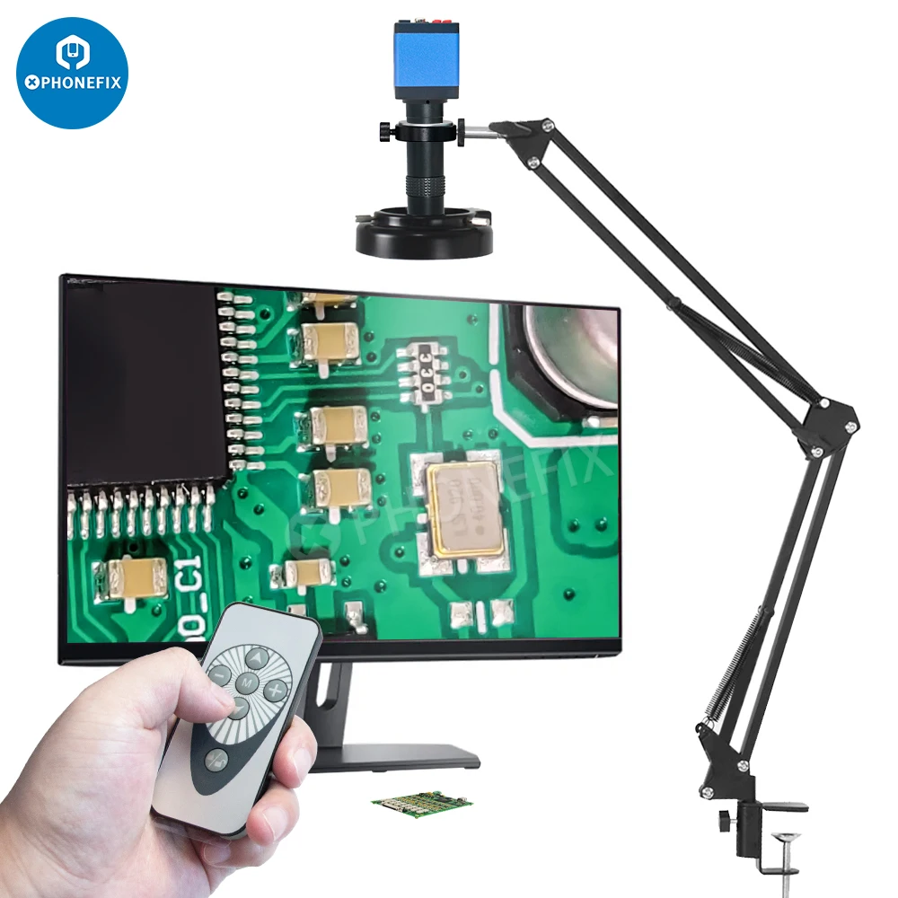 

13MP 1080P HDMI USB Industrial Video Microscope Camera 1X-130X Zoom C Mount Lens Remote Control For Digital Image Acquisition