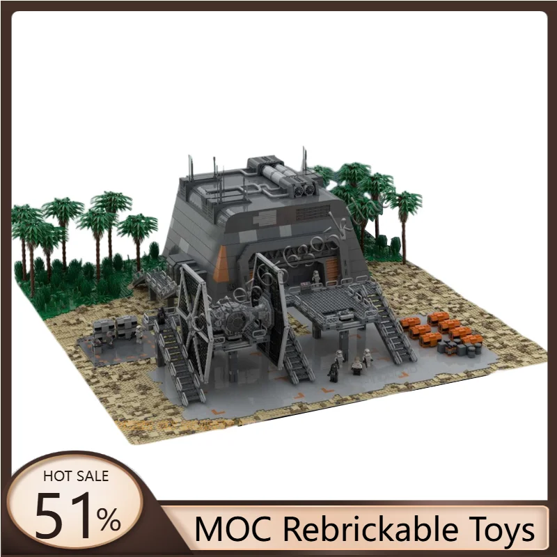 

НОВЫЙ 6991 шт. MOC Space Wars, бронированный бункер с посадочной платформой, головоломка на заказ, вид на городскую улицу, сделай сам, сборная модель, детская игрушка в подарок