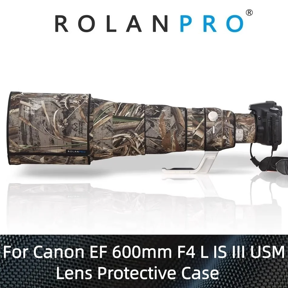 Funda Protectora Impermeable ROLANPRO para Lente Canon EF 600mm F/4 L IS III USM, Funda Protectora para Fotografía, Funda para Lente Canon 600mm
