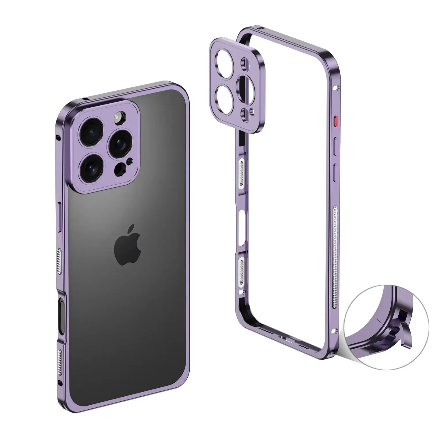 

Slim Metal Bumper Frame Phone Case with Metal Lens Cap For iPhone 16e 15 14 Plus 13 12 Pro Max Heavy Duty Heat Dissipation Cover