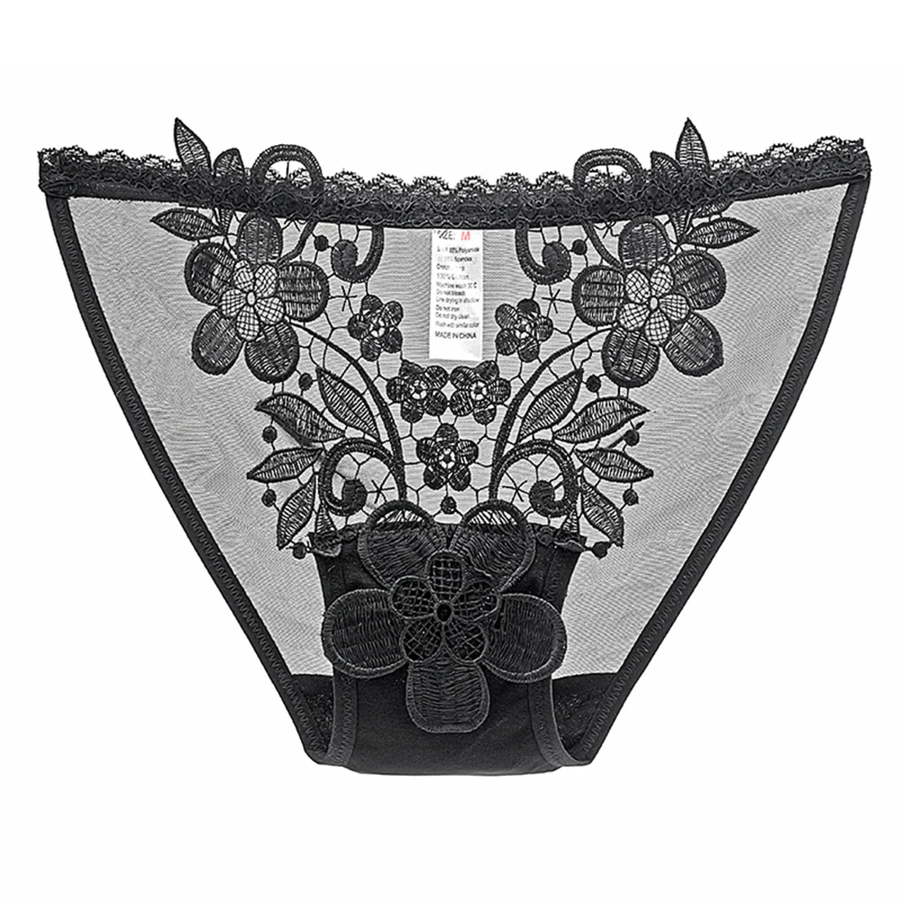 Женские ультратонкие трусы, прозрачные трусики с сетчатой вышивкой, мягкие легкие трусики, однотонное дышащее белье, эротическое нижнее белье