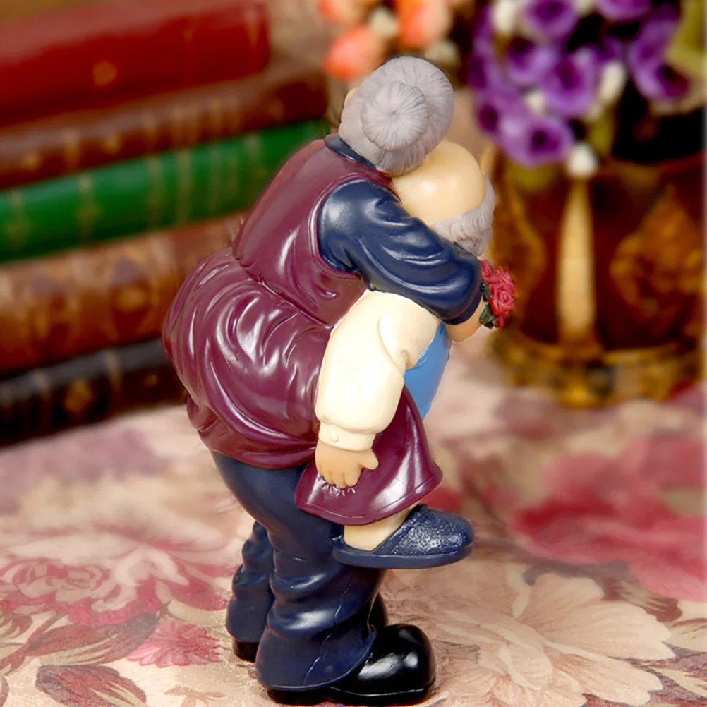 

Resin Craft Ornament Elderly Couple Decoration for Home Desktop Bedside Table Unique Gift for Birthday Anniversary Wedding