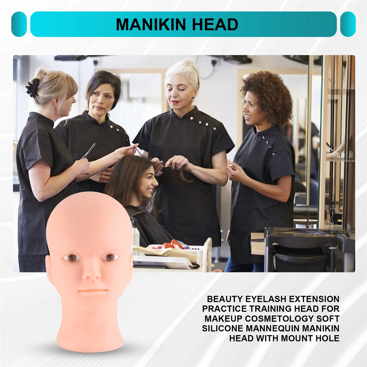 A88M Beauty наращивание ресниц тренировочная голова для макияжа косметологический мягкий силиконовый манекен голова манекена с отверстием для крепления