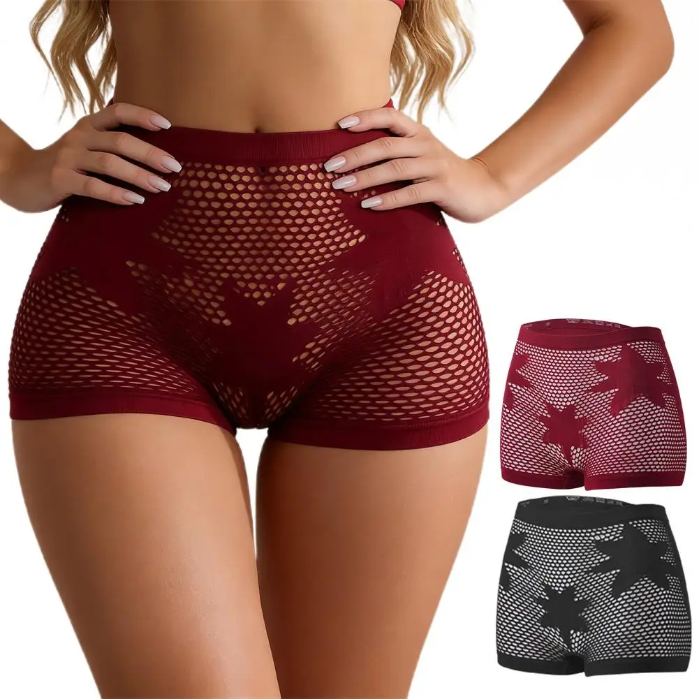 Women's Star Pattern panties Seamless Underwear Lace Hollow Out Woman Boxers Breathable Lingerie Cozy Sports Boyshorts