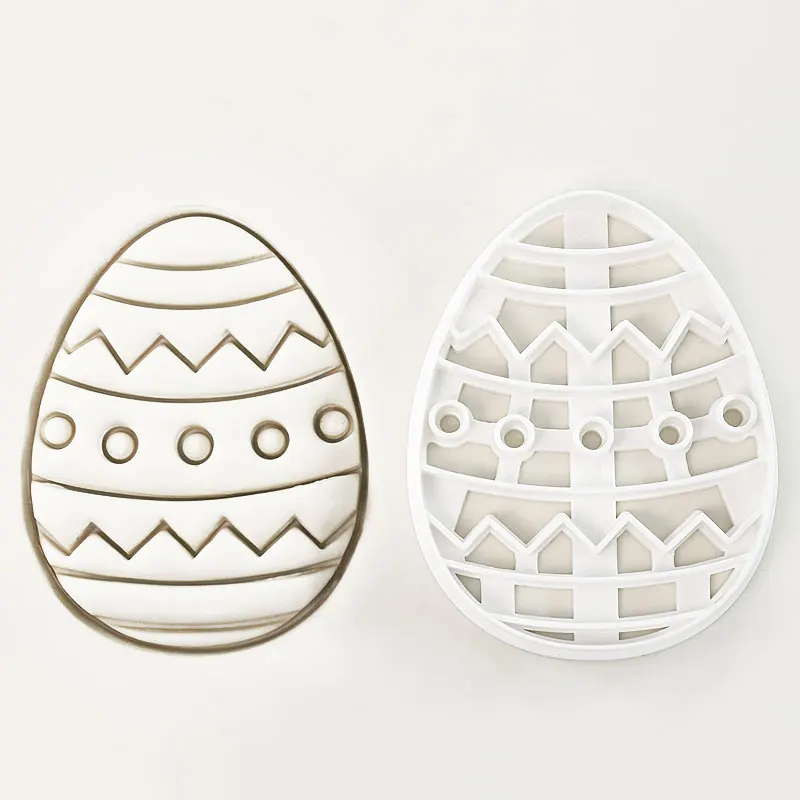 4 Pcs Easter Cookie Cutters 3D Cartoon Easter Bunny Rabbit Egg Chick Shaped Cookie Molds for Easter Party Decor - view 3