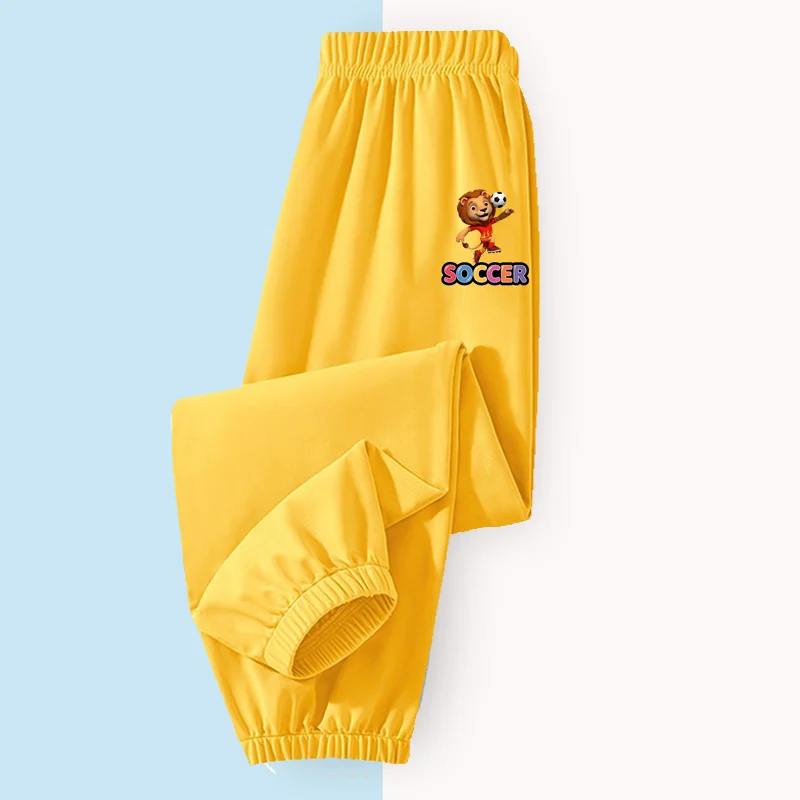 Children Soccer Animal Anti-Mosquito Pants for Boys Girls Summer Bug Pants Thin Cotton Breathable Trousers