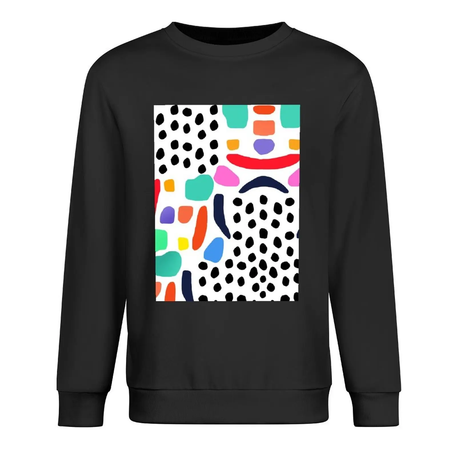 

Memphis Style Shapes and Dots, Terrazzo Shapes Pullover men's sweat-shirt set mens designer clothes men's coat sweatshirts men