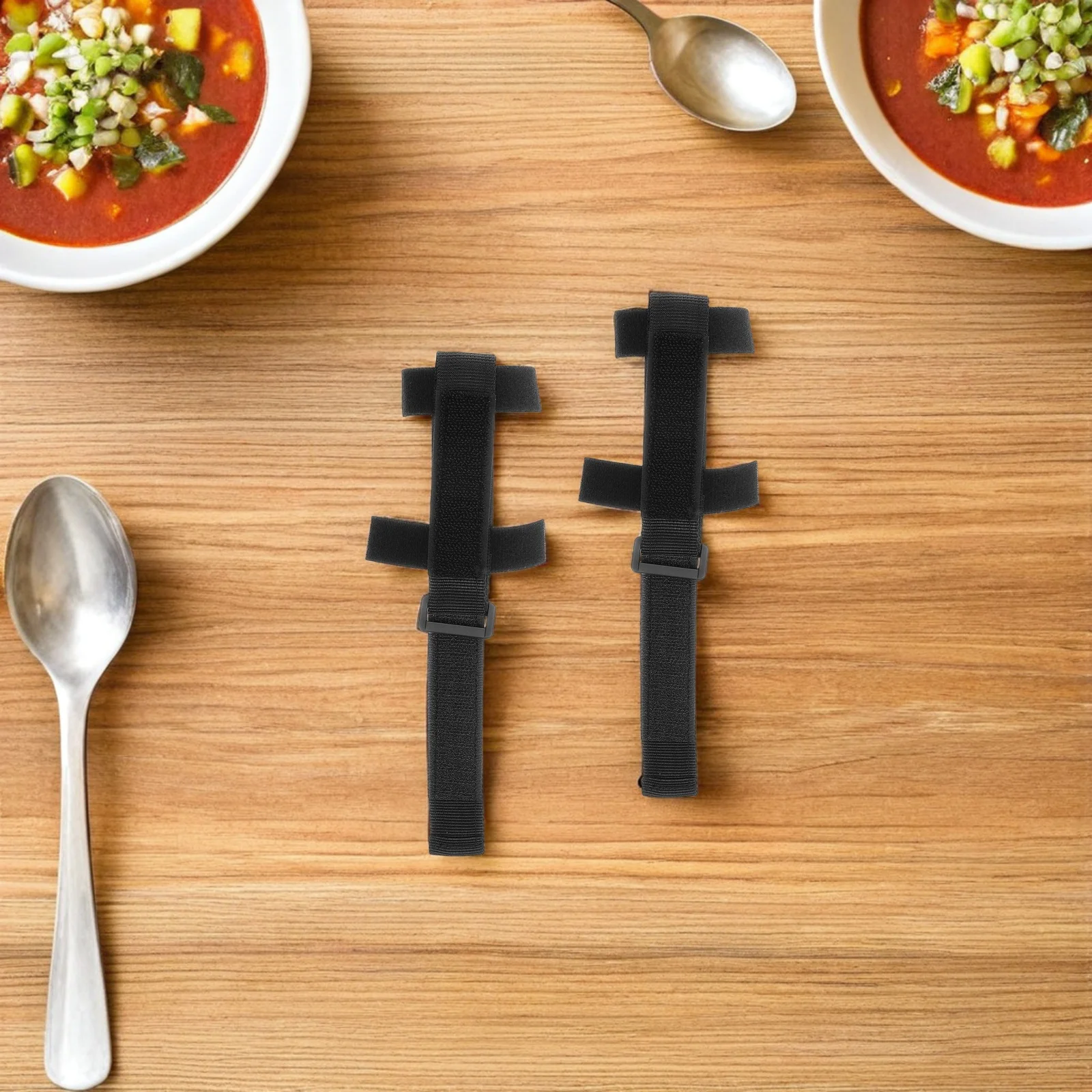 

3Pcs Universal Cuff Utensil Holder Set - Adjustable Adaptive Cuff for Cutlery Easy Grip Aid for Weak Hand Mobility Elderly