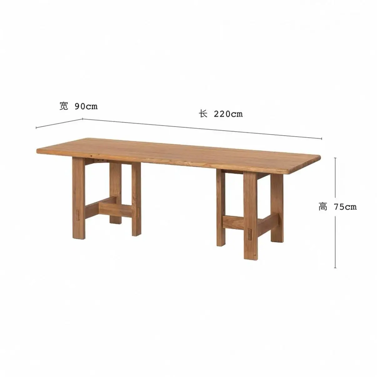 Modern Square Oak Dining Table Eco-Friendly Waterproof for Events Parties Outdoor Weddings Home & Hotel Use
