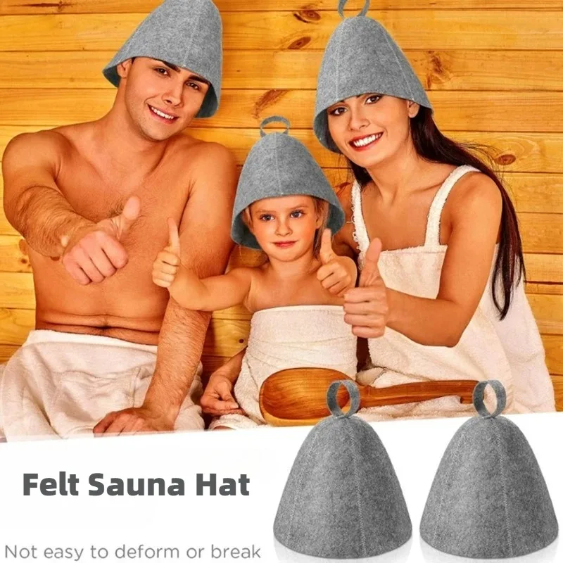 1-6PCS Sauna Hat Portable Free Size Russian Style Shower Cap Sauna Vaporarium Accessories Felt Head Protection Bath Anti Heat