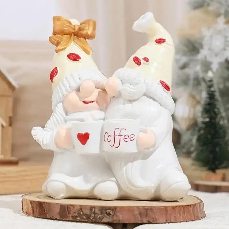 

Cute Gnome Couple Statues Table Ornament Collectible Figurine Resin Art Sculpture For Indoor Outdoor Home Decor