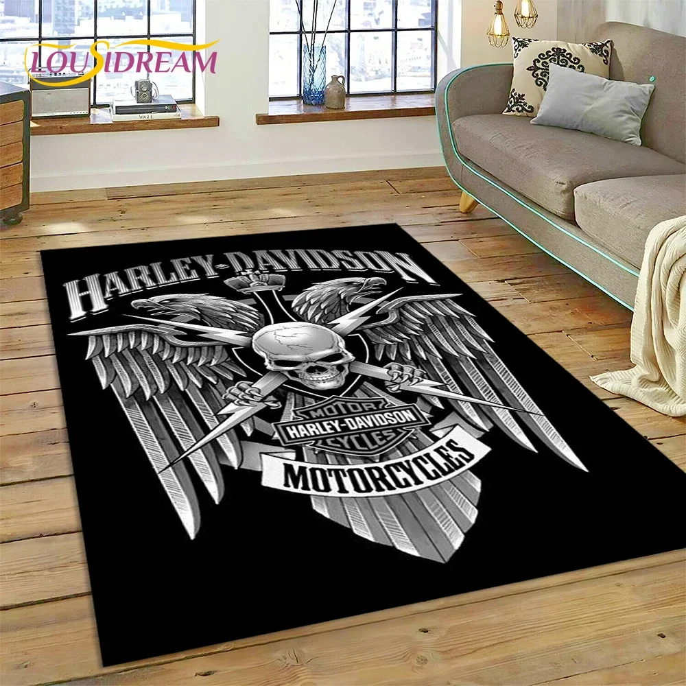 27 Style Harley-y Motorcycle Logo Rug Carpet for Living Room Bedroom Home Decor,floor Mat Non-slip for Sofa Doormat Gift kids view 2