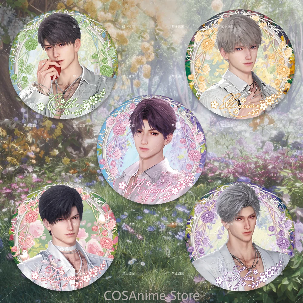 Anime Game Love and Deepspace Sylus Xavier Rafayel Zayne Caleb Cosplay Spring Theme Badge Itabag Button Brooch Gift