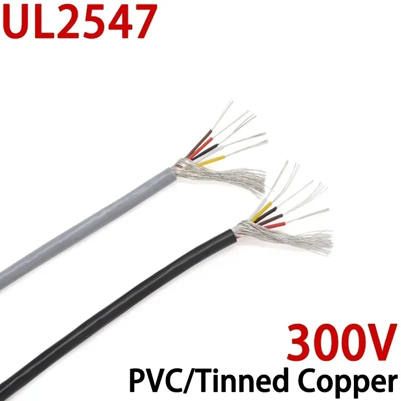 5m fio blindado 30awg 28awg 26awg 24awg 22awg 20awg áudio 2 3 4 5 6 7 núcleos fone de ouvido controle cabo de sinal cobre ul2547