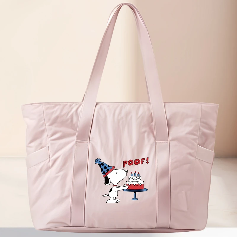 

Large Capacity Casual Snoopy Business Travel Handbag Kawaii Cartoon Foldable Lightweight Students Stationery Storage Tote Bag