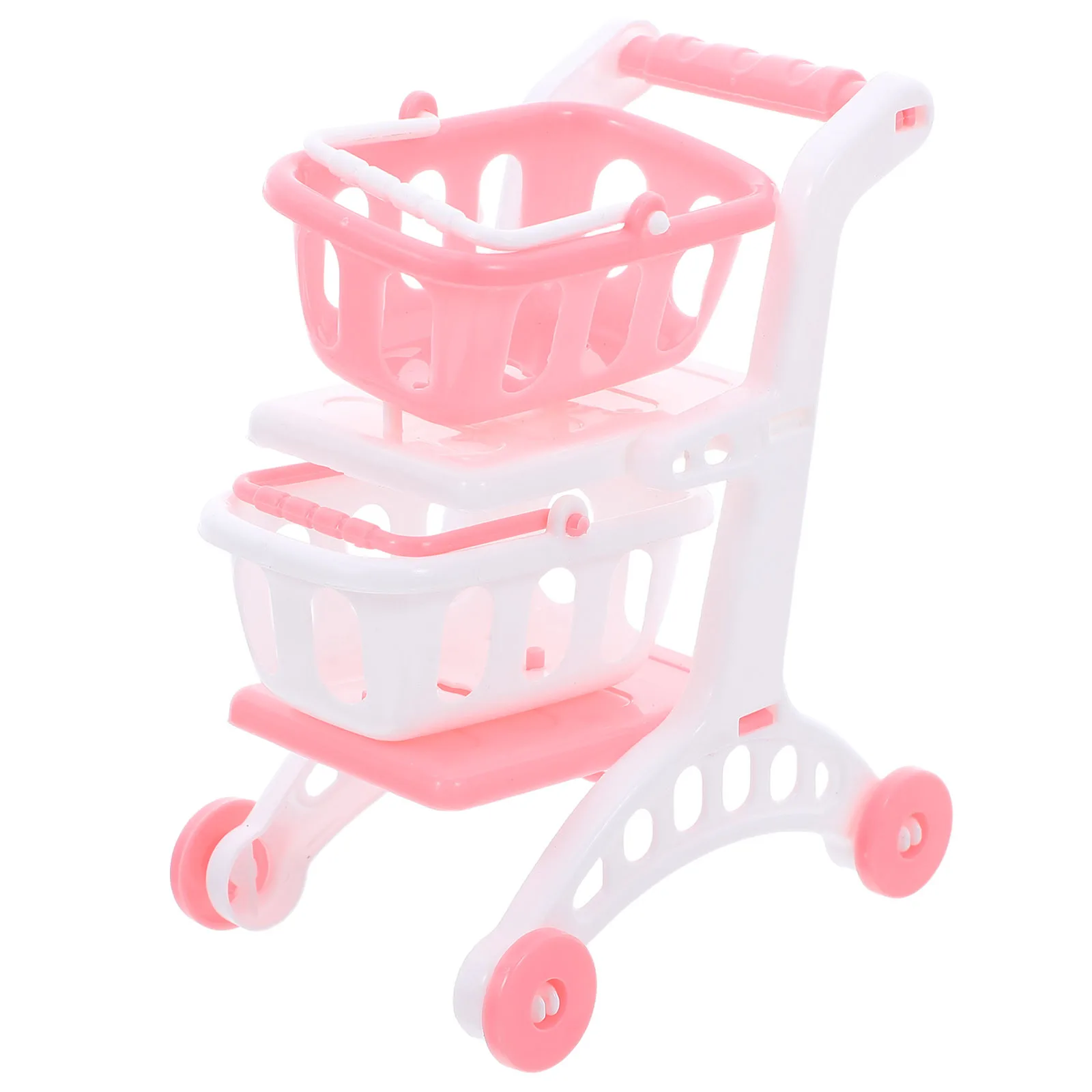 8 pçs mini carrinhos de compras supermercado mercearia dupla camada pequeno leve carrinho de armazenamento portátil fingir jogar role play interior