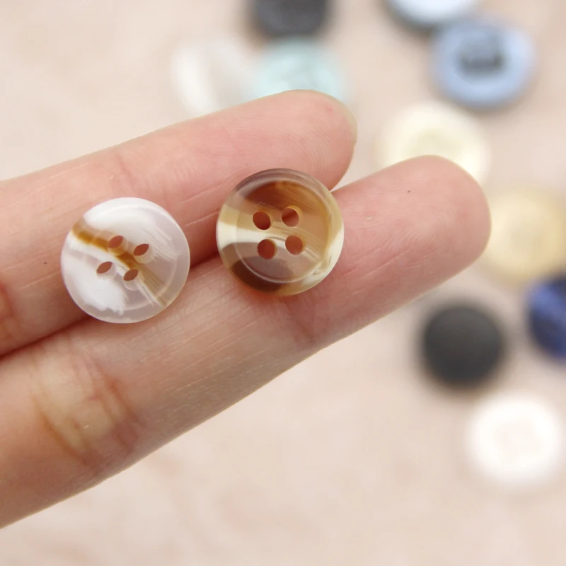 HENGC 13mm Imitation Horn Resin Shirt Sewing Buttons For Clothing Coat Doll Clothes Decorative Accessories DIY Crafts Wholesale