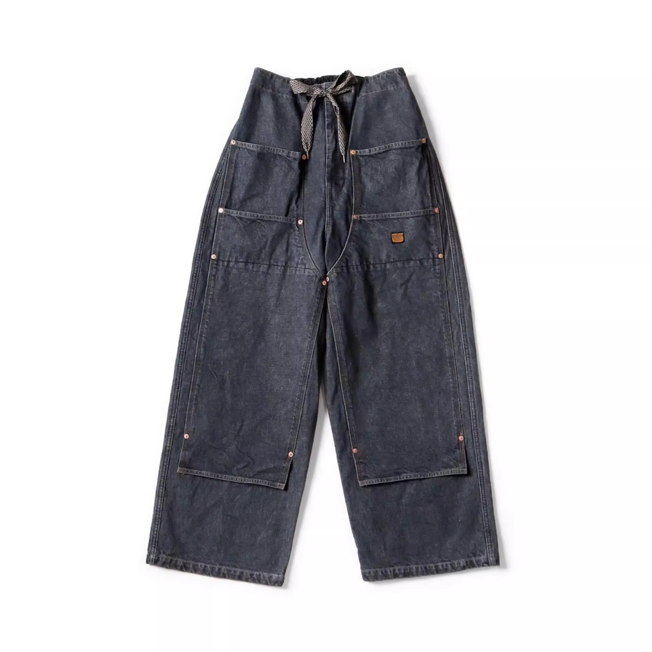 2025 KAPITAL Casual Cowboy Denim Drawstring Baggy Logging Pants KZ1091