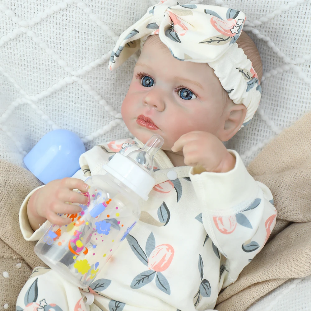 50 سنتيمتر الانتهاء واقعية بيبي تولد من جديد سيليكون الفينيل الجسم عيون مفتوحة طفل لولو دمية مع لعبة اليدوية للفتيات هدايا عيد الميلاد