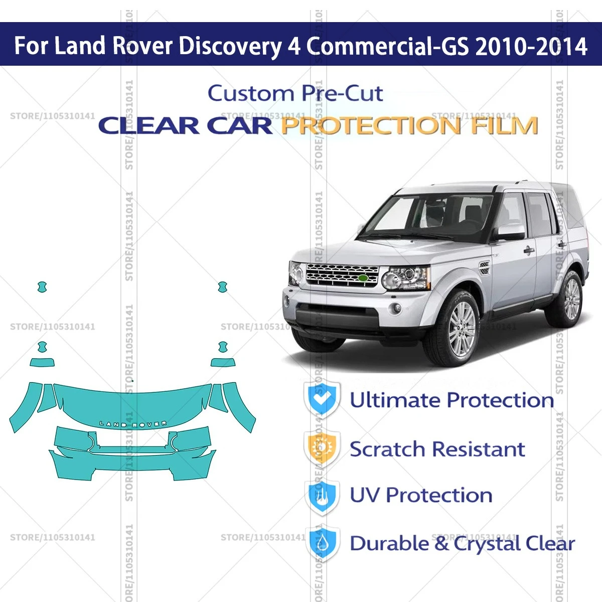 

Pre-Cut Paint Protection Film PPF Transparent Car Film Automotive PPF For Land Rover Discovery 4 Commercial-GS 2010-2014