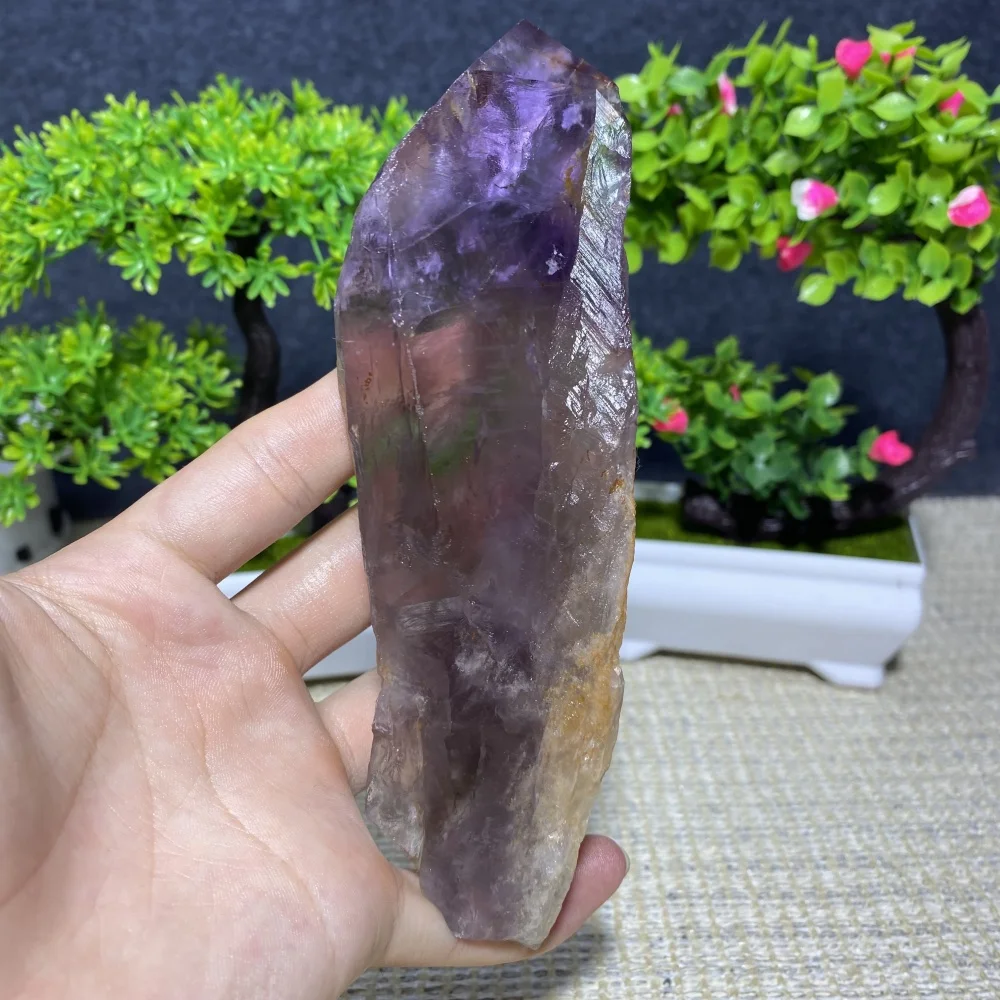 Sceptre d'améthyste naturelle, pierre de guérison en cristal, spécimen minéral, pierre précieuse de Quartz, énergie, décoration de maison