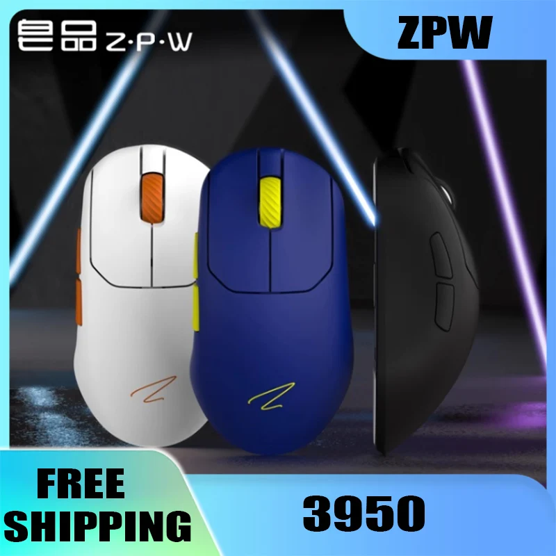 เมาส์เกมมิ่ง ZPW Max Three-Mode สำหรับการแข่งขันอีสปอร์ต เซ็นเซอร์ Paw3395/3950 ความละเอียด 30000 DPI ความละเอียดแสง 8k น้ำหนักเบา 47 กรัม