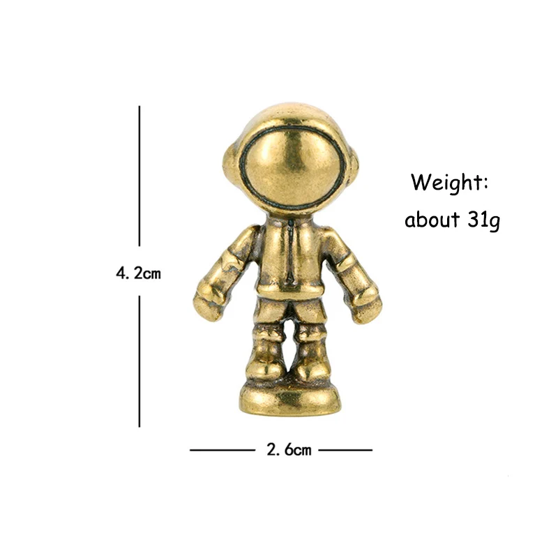 Retro Brass Robot Cartoon Character Astronaut Figurines Miniatures Solid Toy Desk Ornaments Home Decorations Accessories Crafts