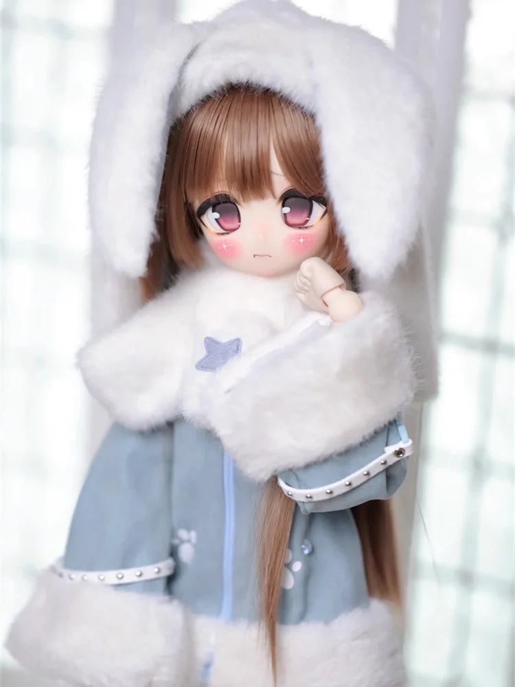 Winter BJD Doll Clothes For 1/4 MSD MDD Doll Sweet Coat Outfit Doll Dress Up Gift Diy Clothes(Only Clothes No Doll)