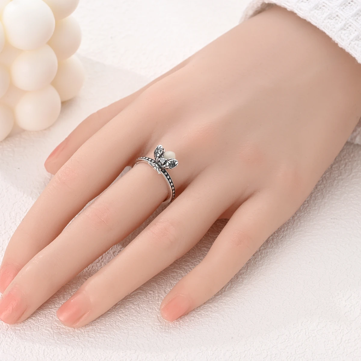 925 Sterling Silver Firefly Ring Simple Generous Glow In The Dark Luxury High Quality For Women Rings Wedding Party Fine Jewelry