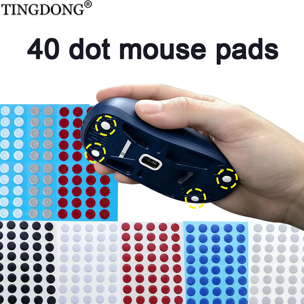 PTFE 6.5mm 10mm Mouse Feet Replacement, Universal Rounded Dots Mouse Skates, Wear Resistant DIY Mice Glide Feet for Glass Mousep