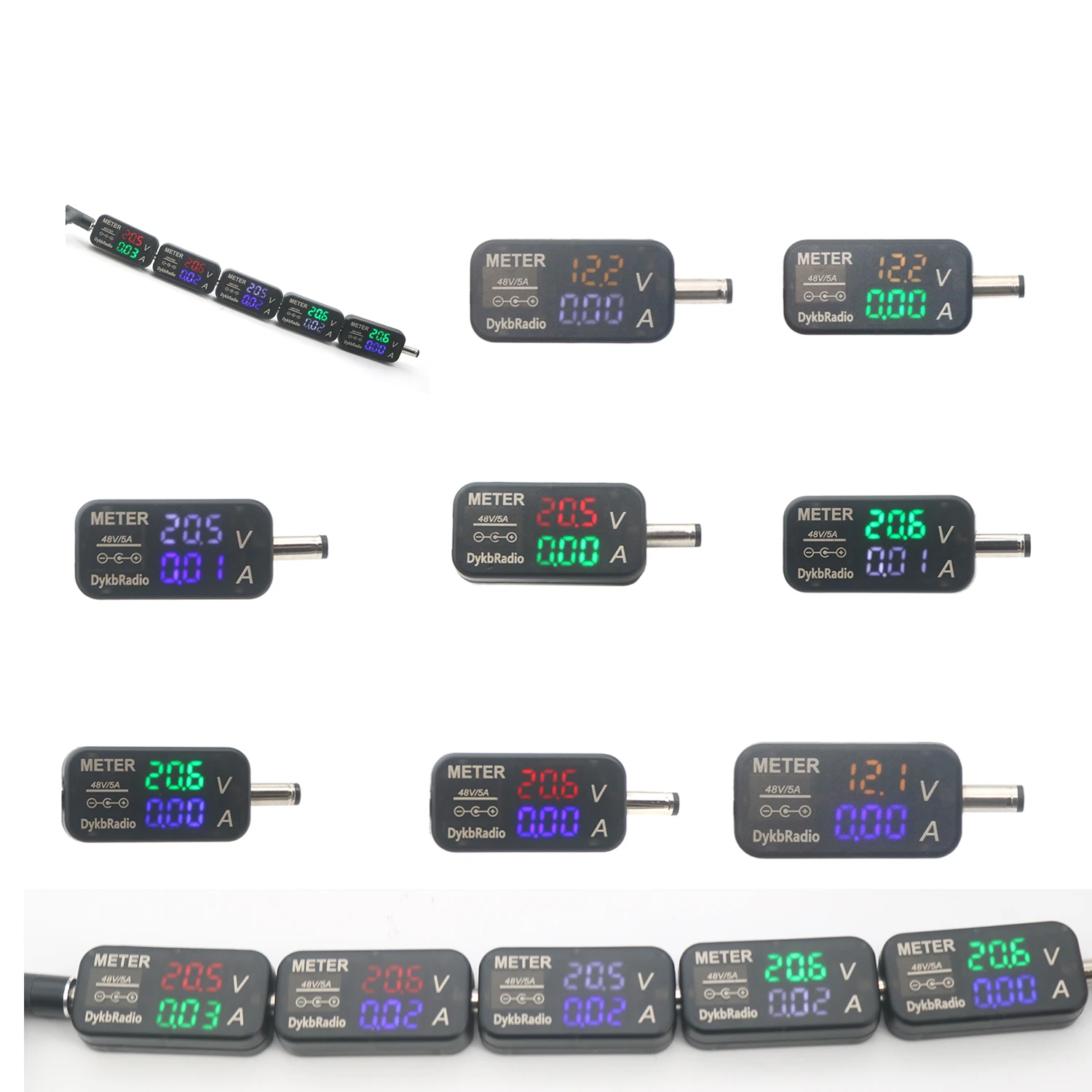 Bidirectional dc Voltímetro Amperímetro Carga Discharge Display Corrente de Tensão Led Medidor Digital 5v 12v 24v 36v 48v 5525 5521 5a